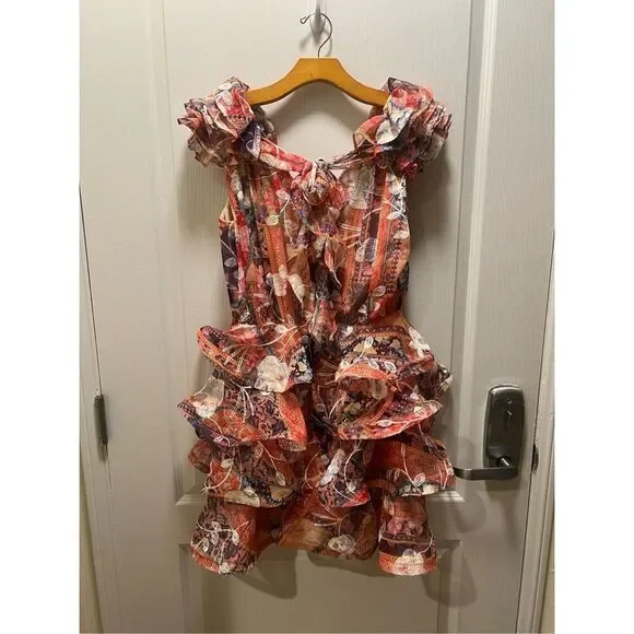 Elliatt ELECTRO RUFFLED MINI DRESS IN MULTI wedding birthday Vibe size S NWT$279 - Picture 9 of 10